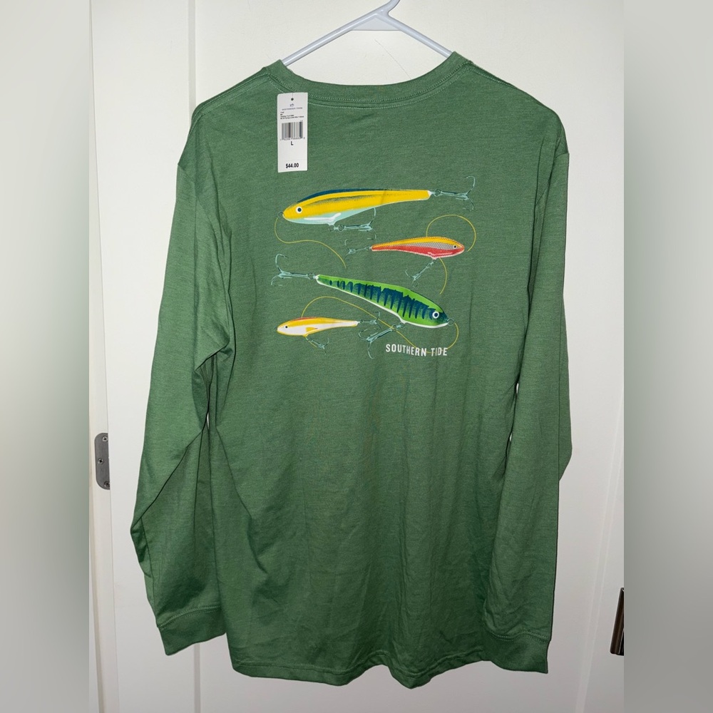 Southern Tide Flying Lures heather t shirt sz L NWT $44